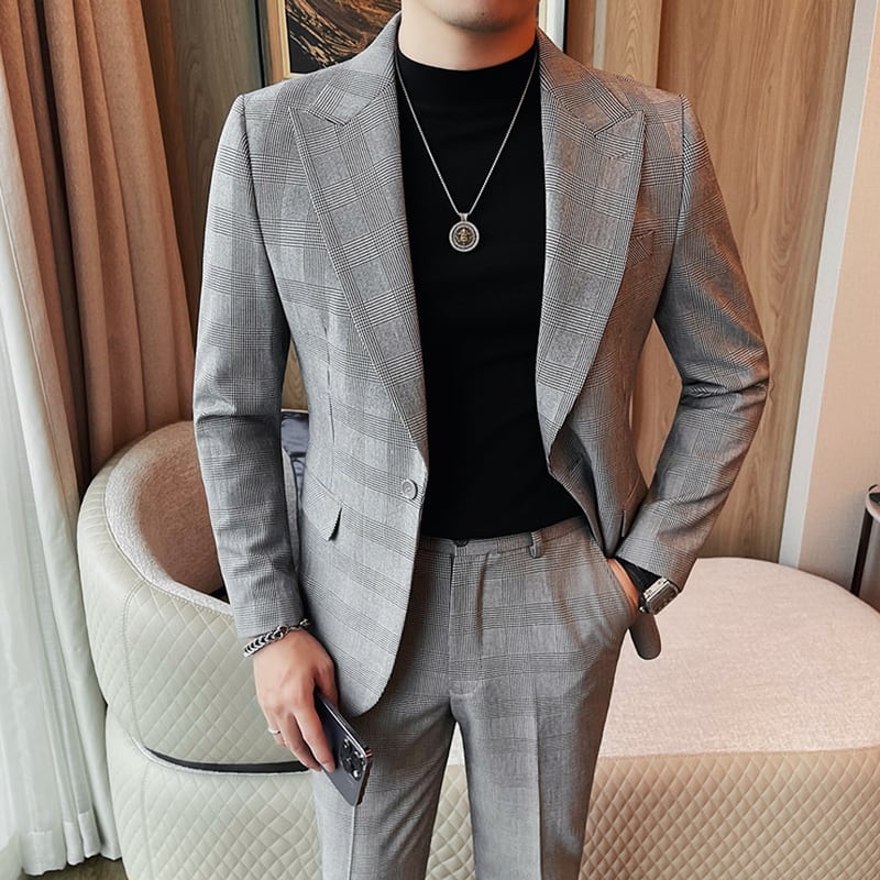 ツーピース エレガント グレンチェックスーツ LB1532