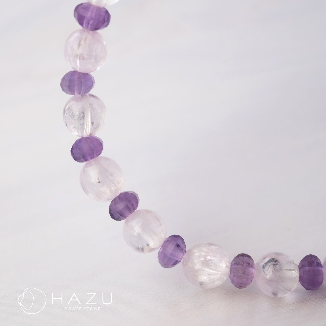 SALE☆癒しと愛情の細身ブレス［クンツァイト／アメジスト／水晶