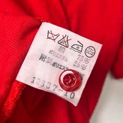 PAGELO パジェロ パイル生地 バンドカラー 半袖 ポロシャツ L/レッド メンズ ビンテージ