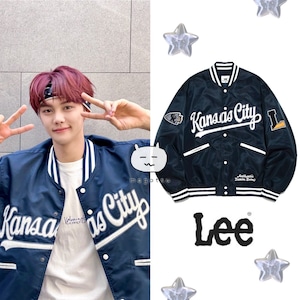 在庫少なめ！★ZEROBASEONE ギュビン 着用！！【LEE】Kansas City Varsity Jacket Navy