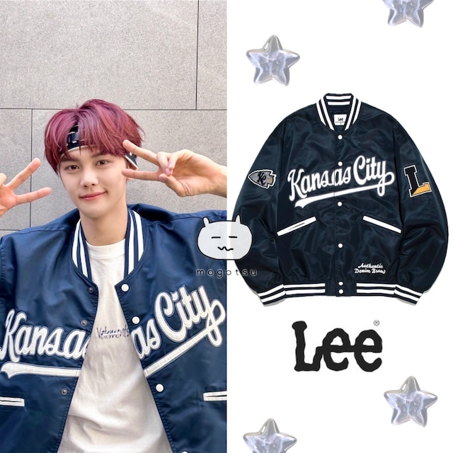 在庫少なめ！★ZEROBASEONE ギュビン 着用！！【LEE】Kansas City Varsity Jacket Navy