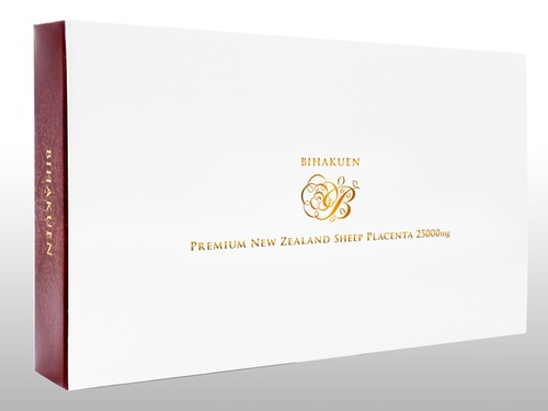 【(BIHAKUEN) プレミアムニュージーランド羊プラセンタ 25000mg】　ニュージーランドでのびのびと育てられた羊の生プラセンタ25000mgを100倍に濃縮した高品質美容サプリメントです。