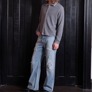 ホワイトステッチニットカーディガン　1194