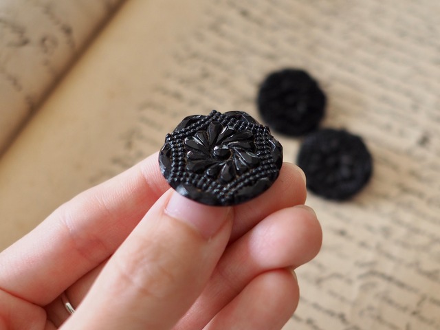 antique glass button