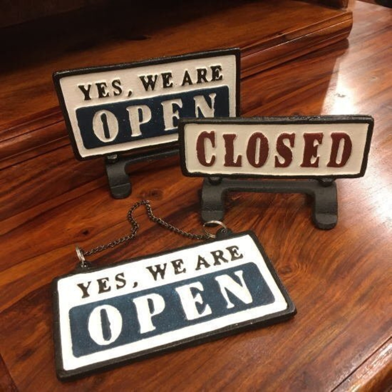 アイアンリバーシブルサインスタンド　OPEN&CLOSED Lサイズ