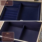 ジュエリーボックス 2層 ＜ゴールド&レッド＞ メタルジュエリーボックス 収納ボックス 小物入れ オシャレ メイクオーガナイザー クリエイティブ多層宝箱ロック付きブリキの箱 宝物箱 女の子へのギフト用