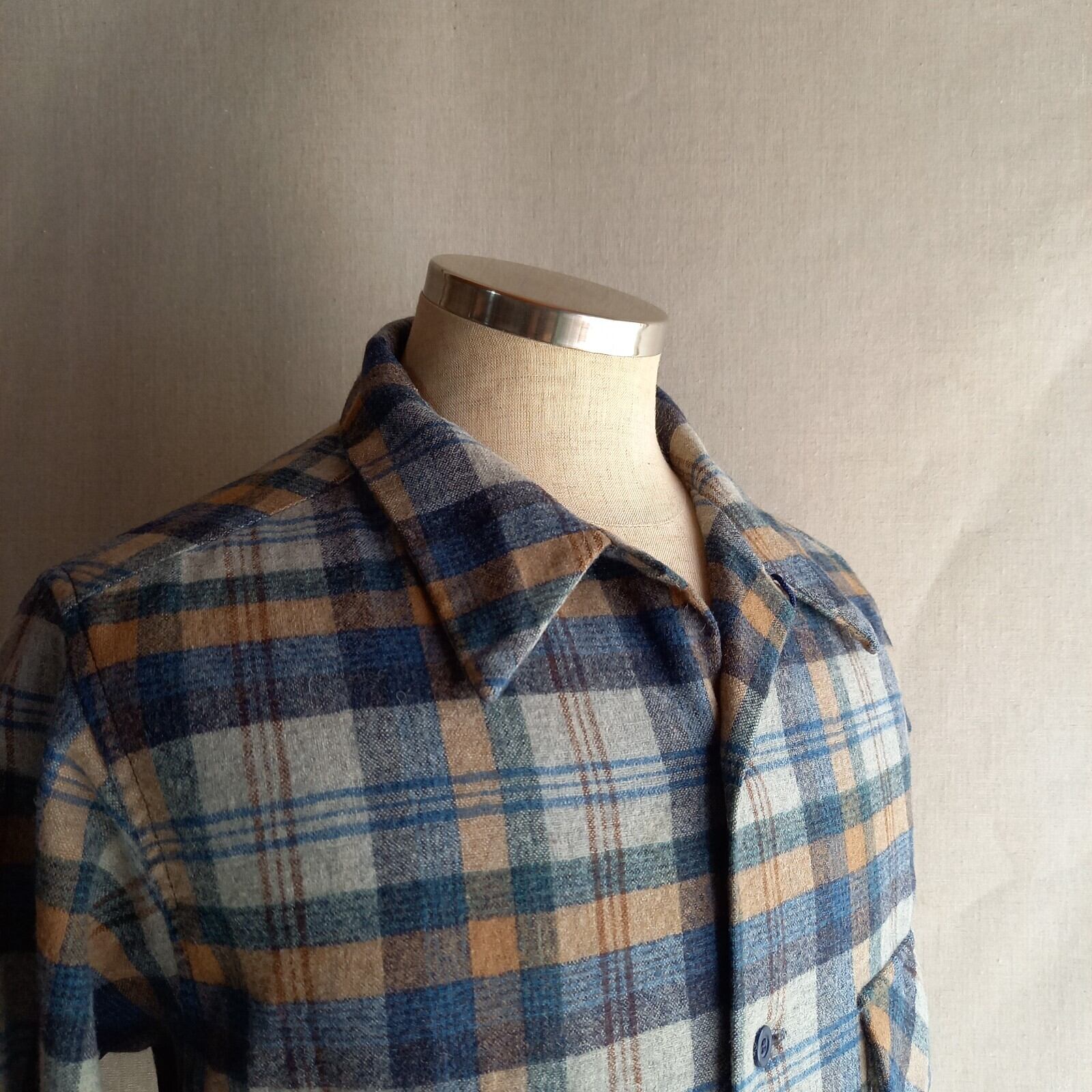 70年代 ペンドルトン オープンカラー ウールシャツ Mサイズ PENDLETON