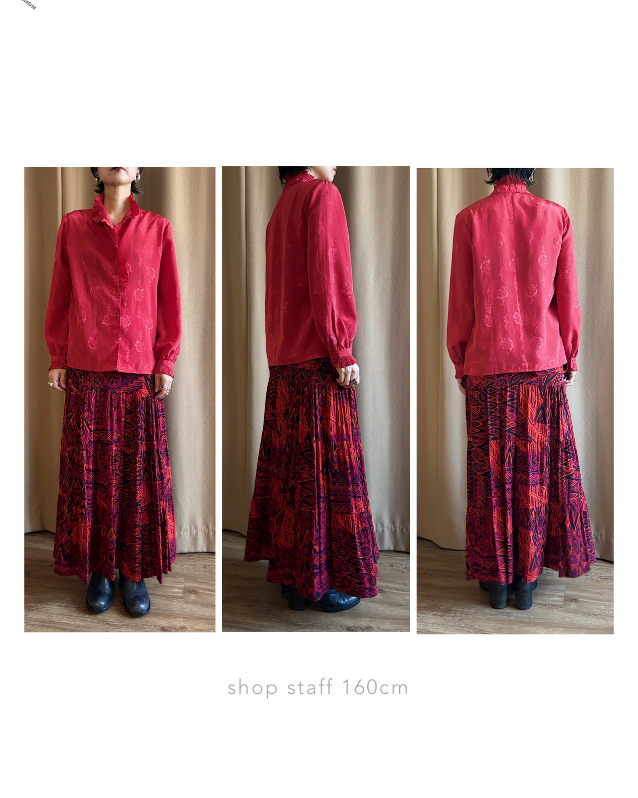 rétro style red set shirt-5180-3