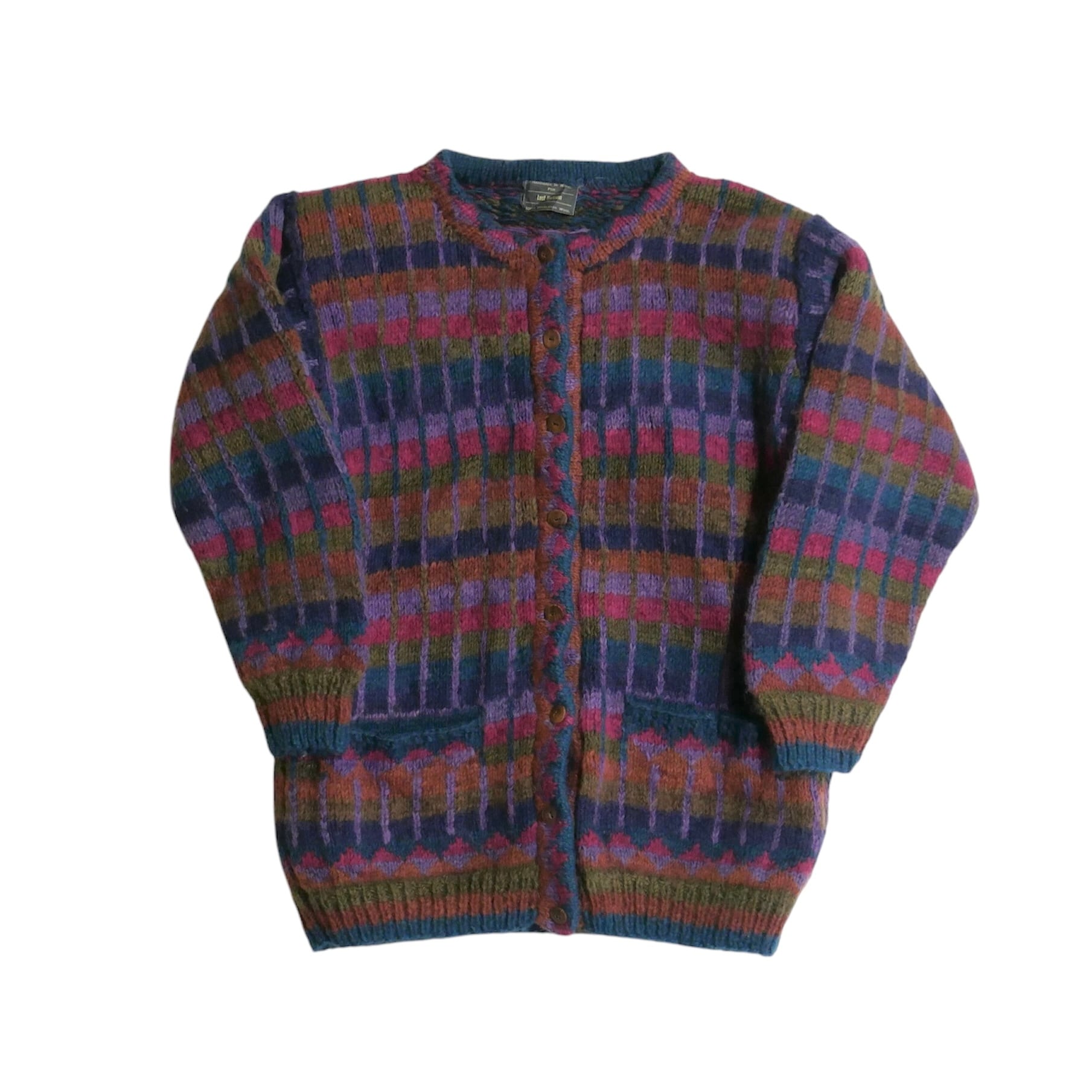 80年代 80s ウールリッチ Woolrich 総柄 鳥 アニマル 花刺繍 フェア 