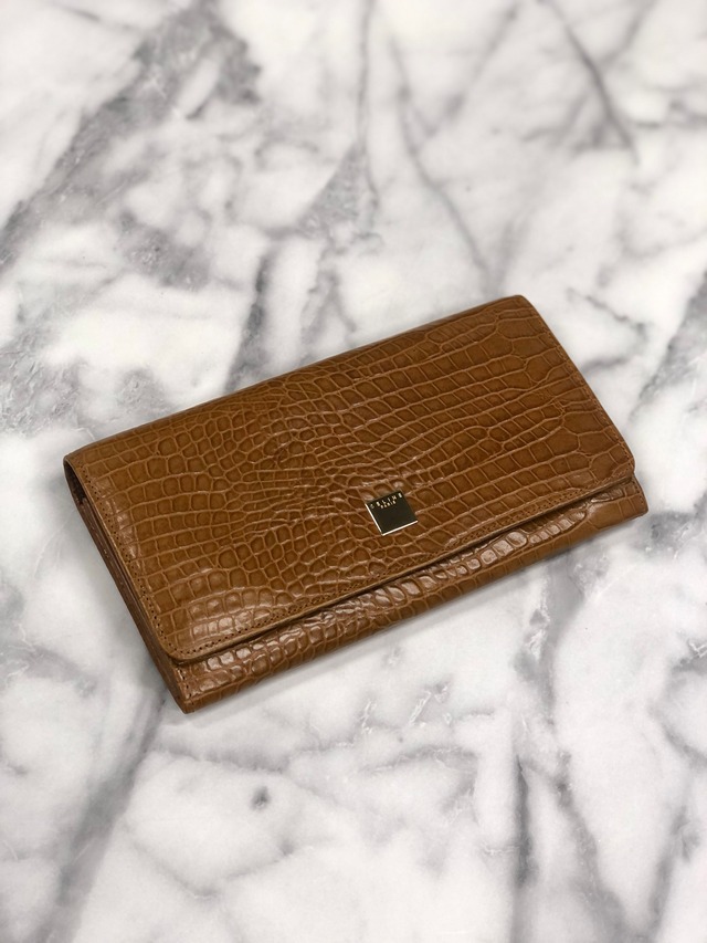 CELINE セリーヌ リザード ブランドロゴ レザー 財布 ブラウン vintage ヴィンテージ オールドセリーヌ 45j62z
