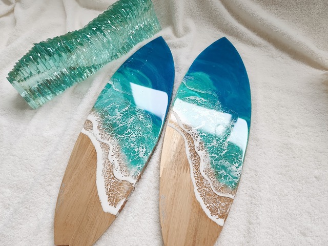 168.オーシャンレジンアート サーフボード型パネル39㎝