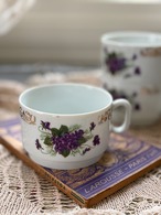 フランスVintage すみれのカップ ① violette すみれ インテリア 花柄 金彩 フラワーベース 撮影小物 インテリア小物