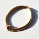 80s Vintage red cabochon × rhinestone design necklace