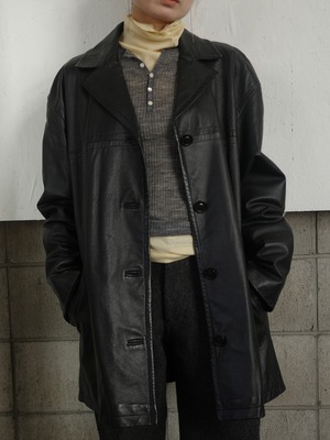 <vintage>leather over coat
