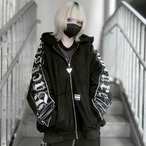 【Backstage pass】PIRATES OF DEATH(パイレーツ オブ デス)ロゴ刺繍 ジップアップパーカー【セットアップ対応可】 NGS5508  アウター ユニセックス サブカル 地雷系