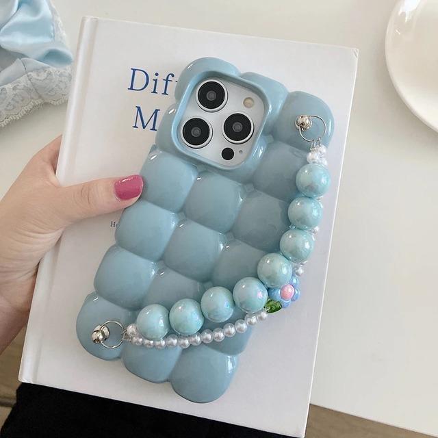 韓国♡マカロンカラー ぷくぷく チャーム付き iphoneケース 落下 韓国♡マカロンカラー ぷくぷく チャーム付き iphoneケース 落下