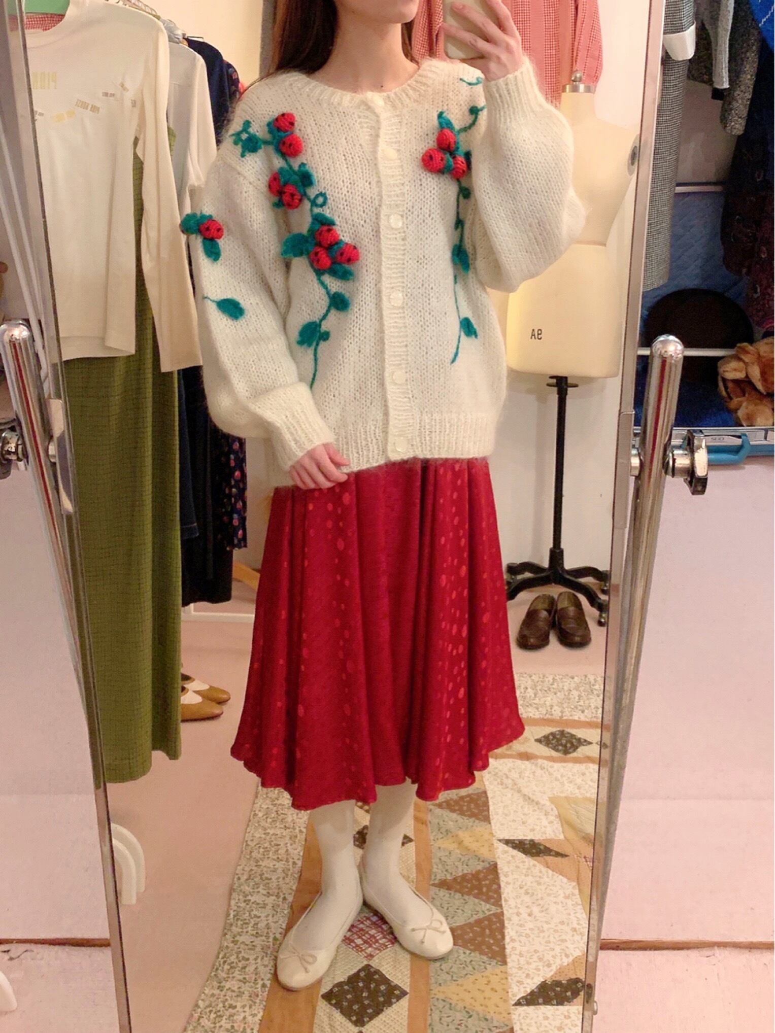 strawberry knit cardigan