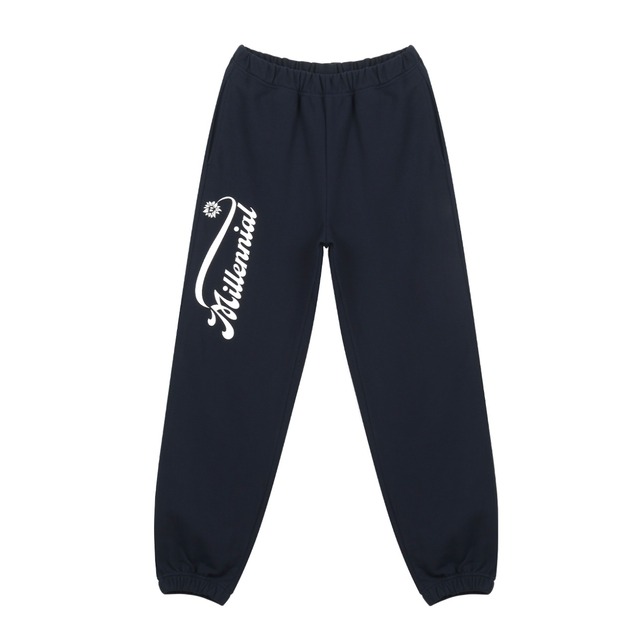 [ITZABIVE] MILLENIAL FLOWER JOGGER PANTS - NAVY 正規品 韓国ブランド 韓国通販 韓国代行 韓国ファッション イッザバイブ 日本 店舗