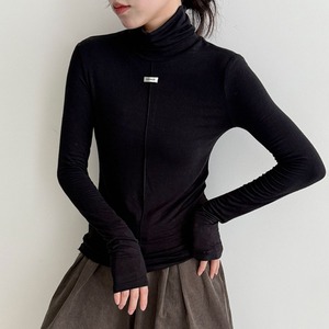 high-neck fitted cut-and-sew top J00146