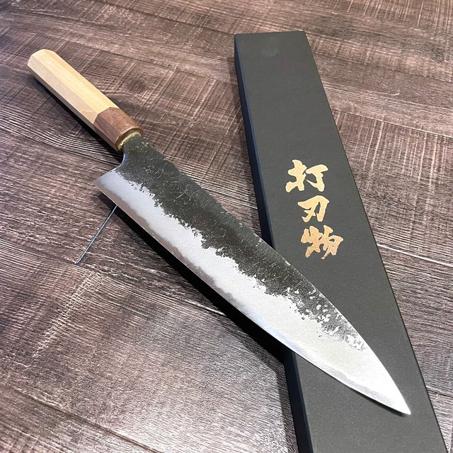 "Naoki Mazaki"  Wagyuto  240mm  Black Nashiji