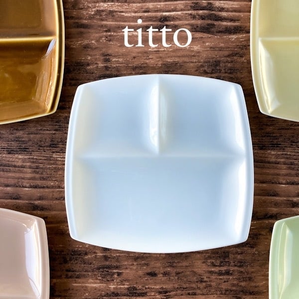 tittoチット ワンプレート 3仕切り皿(角) カフェ食器 洋食器