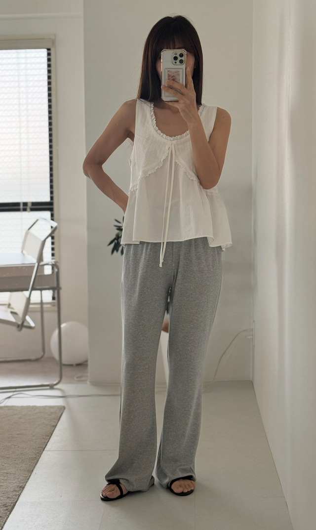 (即納) mellounge / Rib banding pants