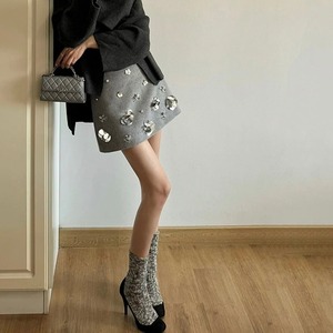 Niche design grey skirts【S00029】