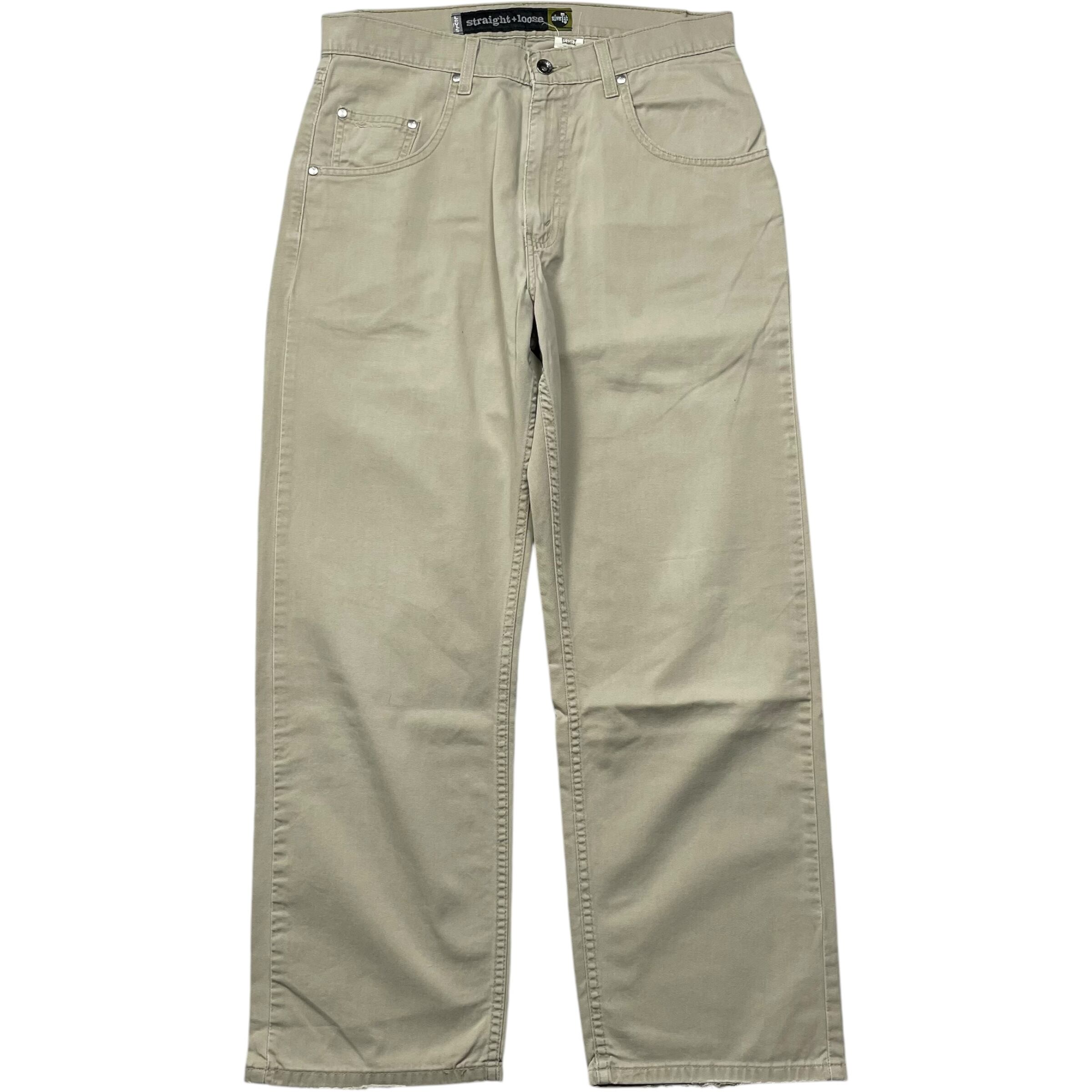 《実寸 W33L29》 Levi's リーバイス シルバータブ straight+loose チノパン 90年代 vintage no.6056