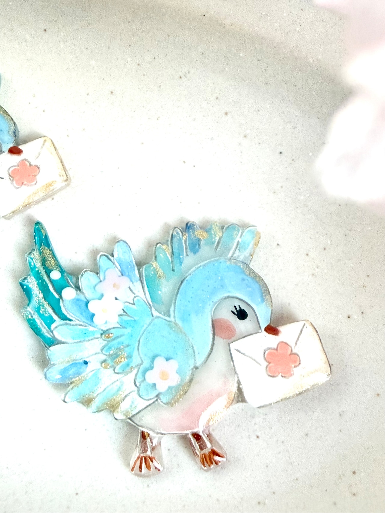 ブローチ『さくらポストのコトリさん』ストーリーカード付き