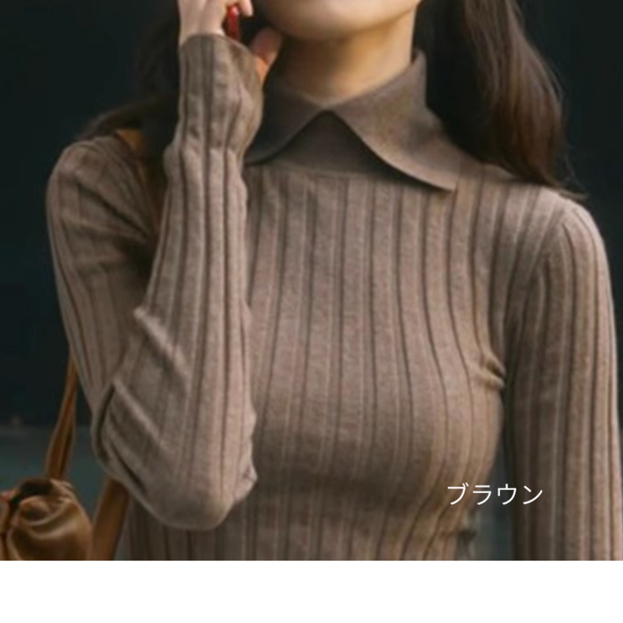 襟付き リブニット 長袖 ニットポロシャツ  6col  00036・画像3