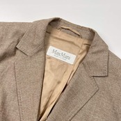 イタリア製 シルク混 MaxMara マックスマーラ テーラードジャケット i 42/ベージュ レディース