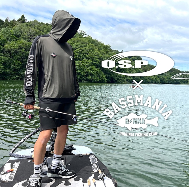 【O.S.P×BASSMANIA】UVドライメッシュプルフーディ［GRY×BLK］［LIMITED］