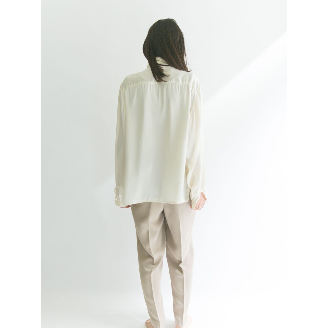 【Made in France】Relax-fit gathered blouse(フランス製 ギャザーワイドブラウス)4d