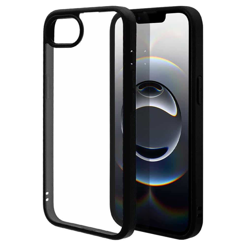 ラスタバナナ ケース カバー iPhone16 e 専用 ハイブリッド 耐衝撃吸収 透明 クリア RHINOX MIL規格 BK×CL 8640IP5EHABK