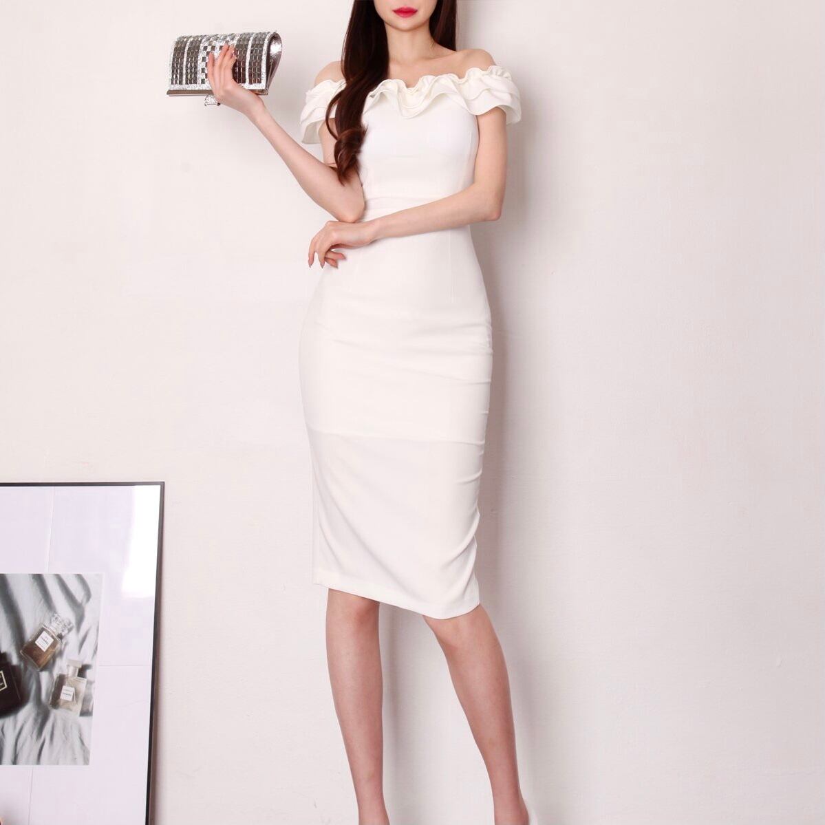 White Off Shoulder Dress | Anne Marie Miku