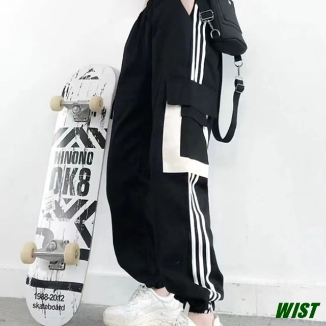 ユニセックス カーゴパンツ カジュアルパンツ おしゃれ ストリート 原宿 オルチャン 韓国ファッション 498