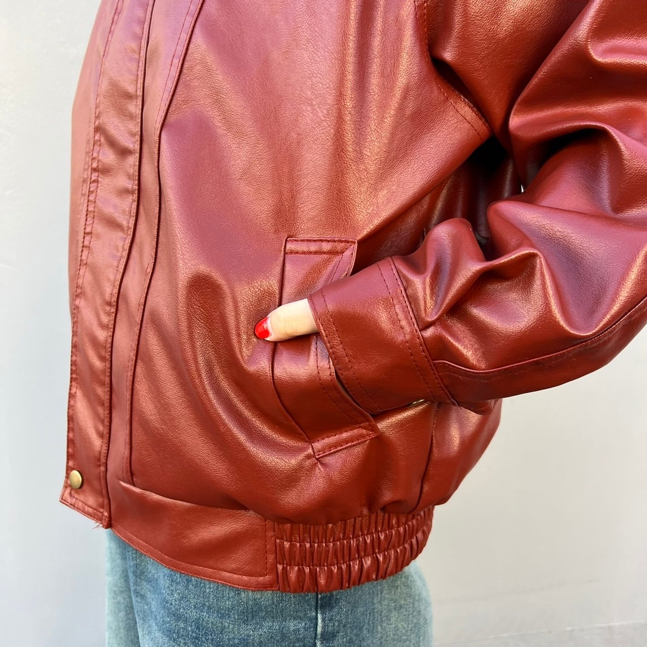 カラーフェイクレザージャケット_LN01905 | lanan(ラナン)