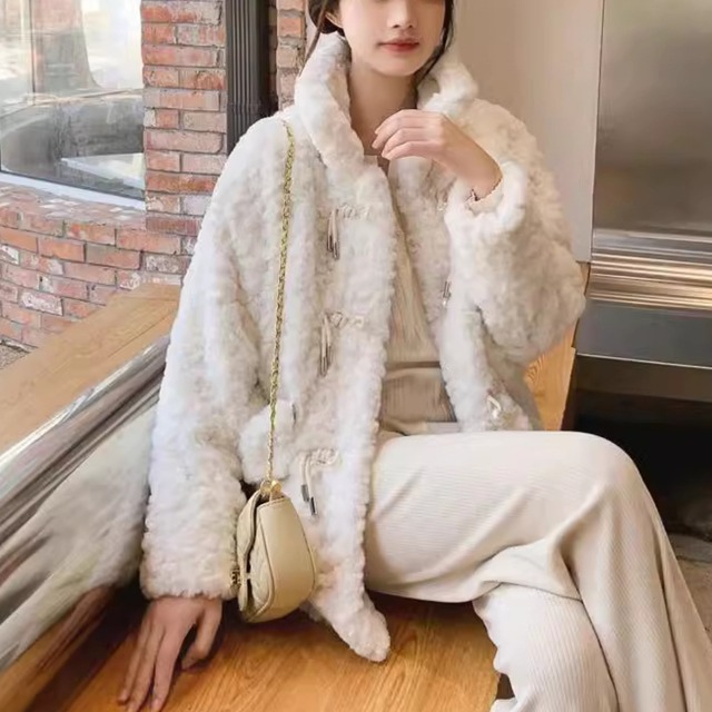 ダッフル風 ミドル ファー コート