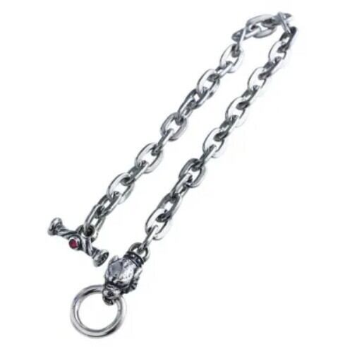 TRAVIS WALKER】 SABOR TOOTH CHARM OVAL LINK BRACELET(CZ T-BAR