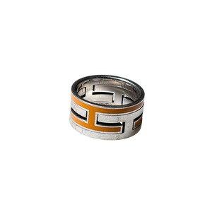 HERMES silver “Move H” ring Orange