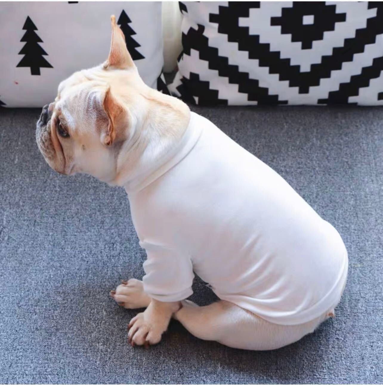 犬服 ペットウェア 白 デイリーTシャツ 万能T－シャツ 綿 フレブル