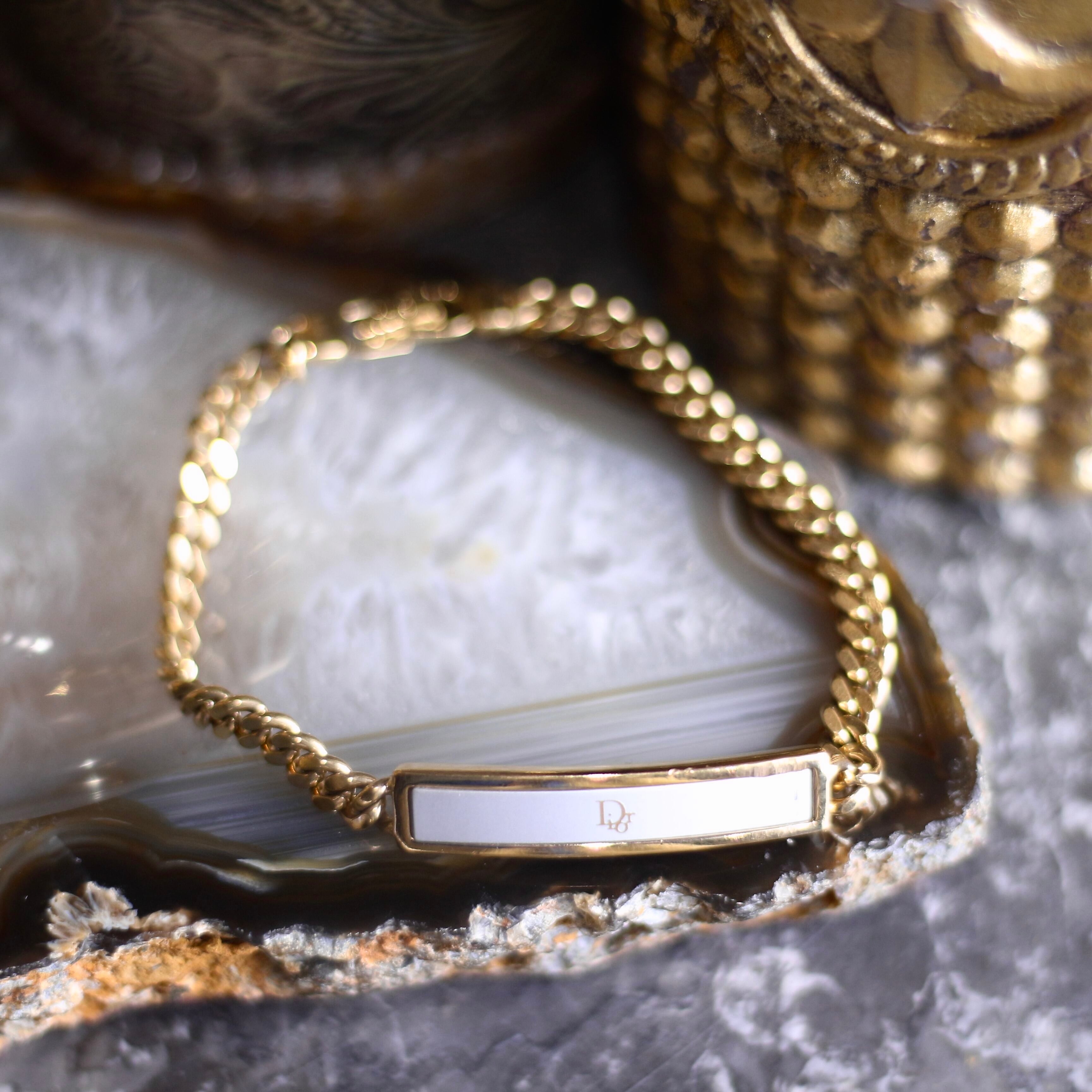 Christian Dior CHAIN LOGO PLATE ID BRACELET/クリスチャンディオール