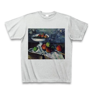 果物入れ、グラス、リンゴのある静物 1879-80年頃（ポール・セザンヌ）：厳選名画Tシャツコレクション（アッシュ）・世界の美術作品名画グッズ【安心の送料込・税込】