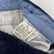 BEAMS + ビームス プラス コーデュロイ スラックス パンツ サイズ M /ネイビー/メンズ/バックストラップ/裾ダブル