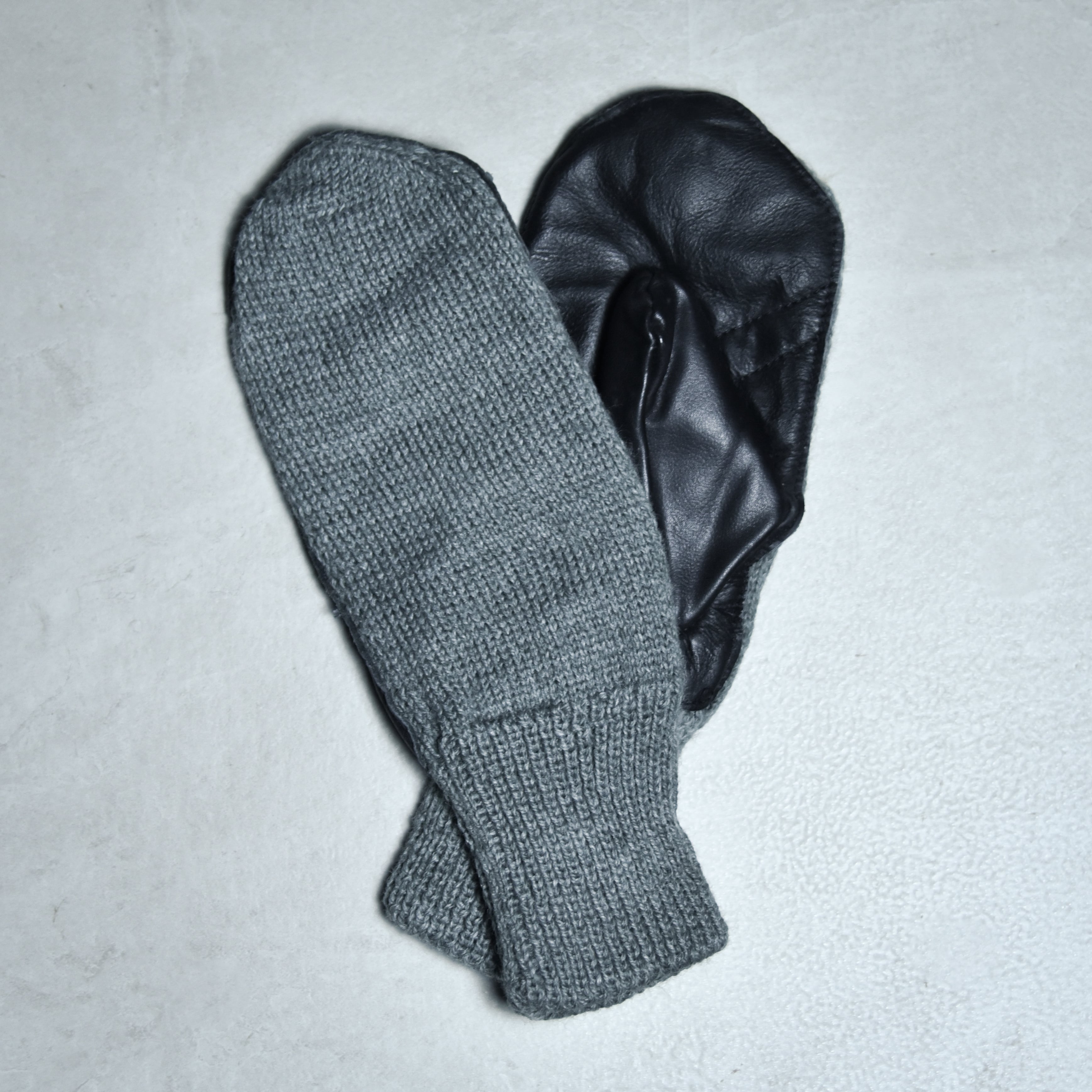 ミトンです DEAD STOCK】Swiss Army Wool Leather Mitten Glove スイス軍 ウール