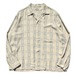 Vintage L/S Loop Collar Rayon Shirt [ENSENADA] [1950s-] BE Plaid XL