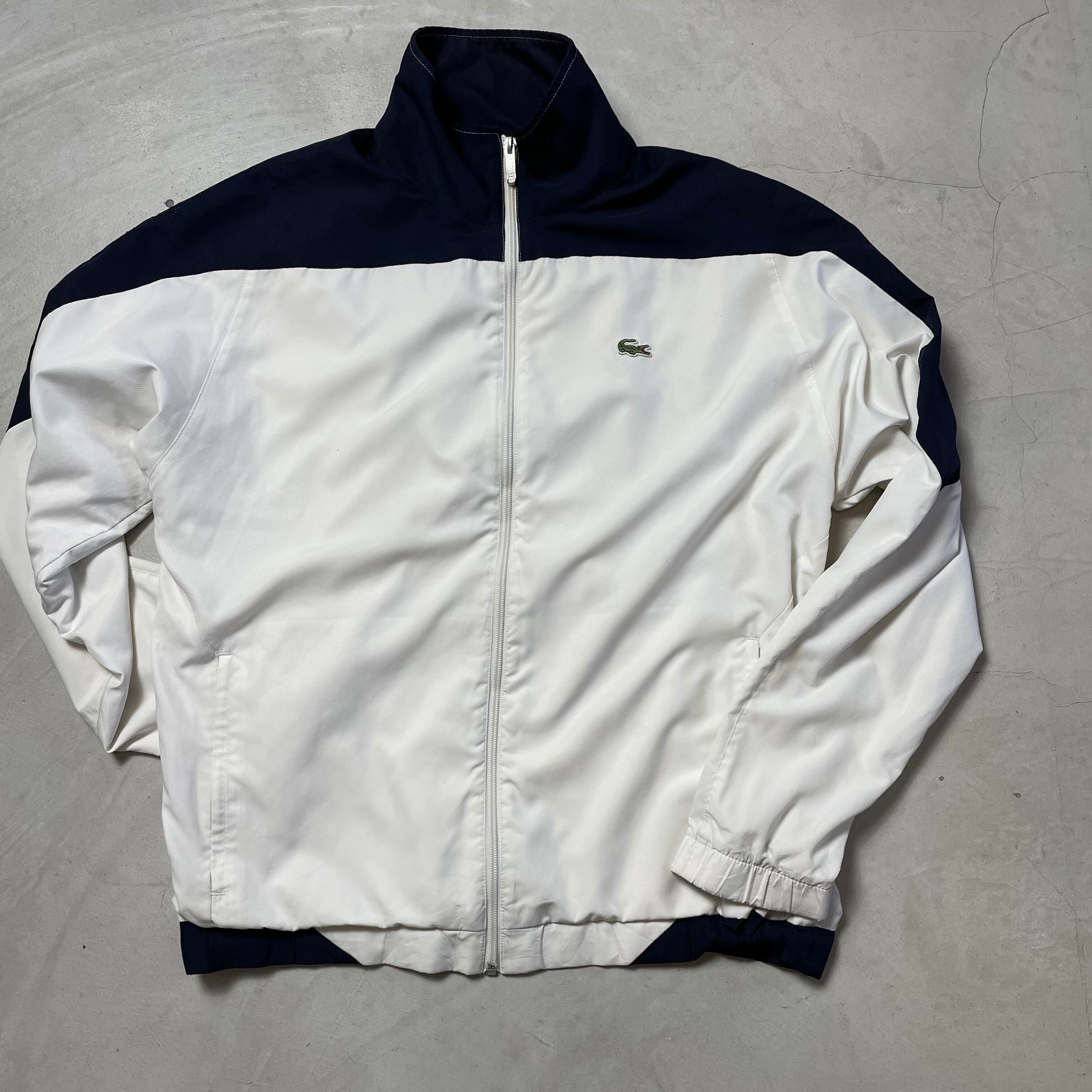 LACOSTE SPORT ラコステ ウィンドブレーカー メンズL相当 古着 ジャケット ブラック ベージュ【ナイロンジャケット】