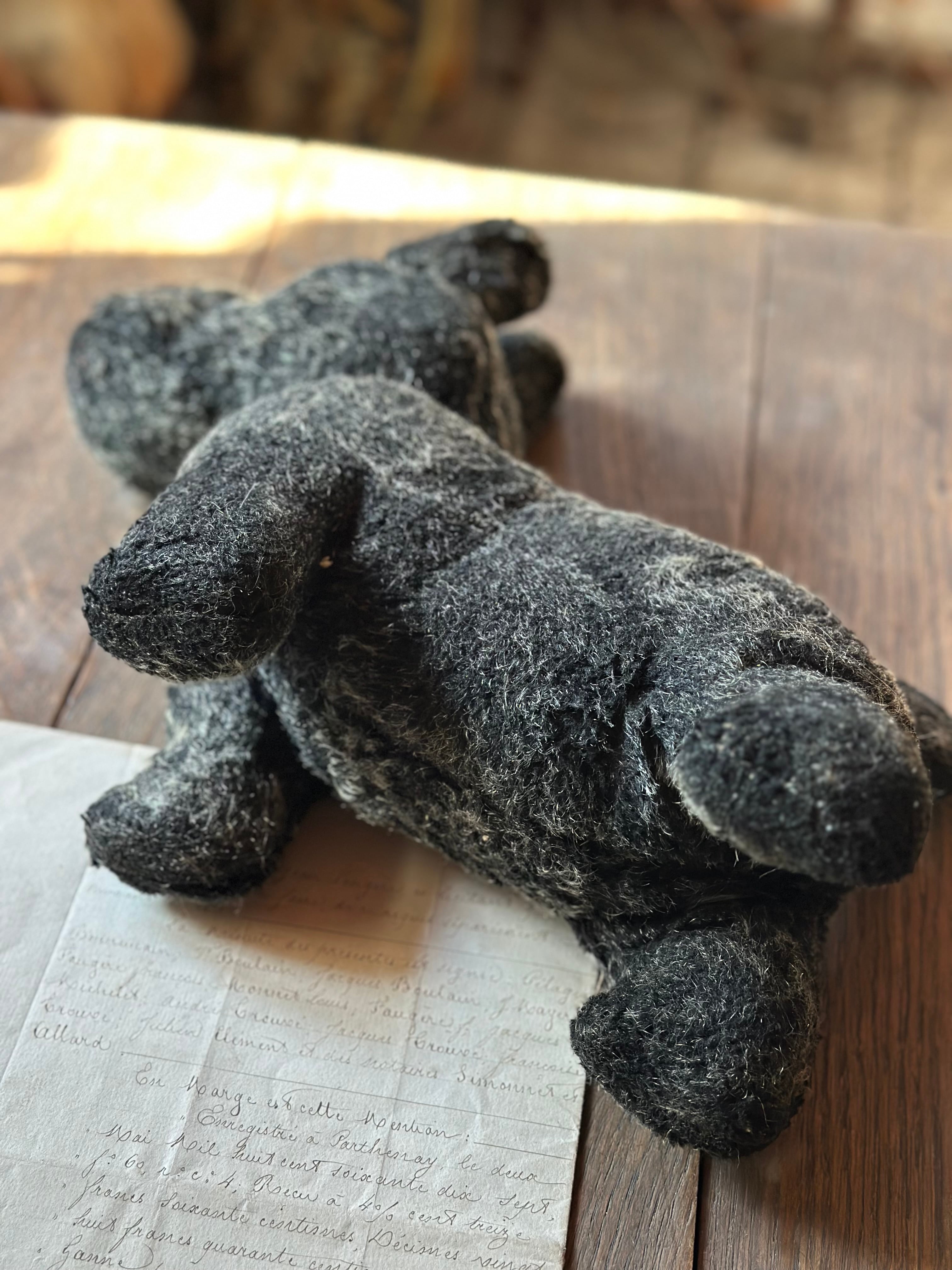 1940年代 黒い犬のぬいぐるみ テリア | Brocante de La Cocotte