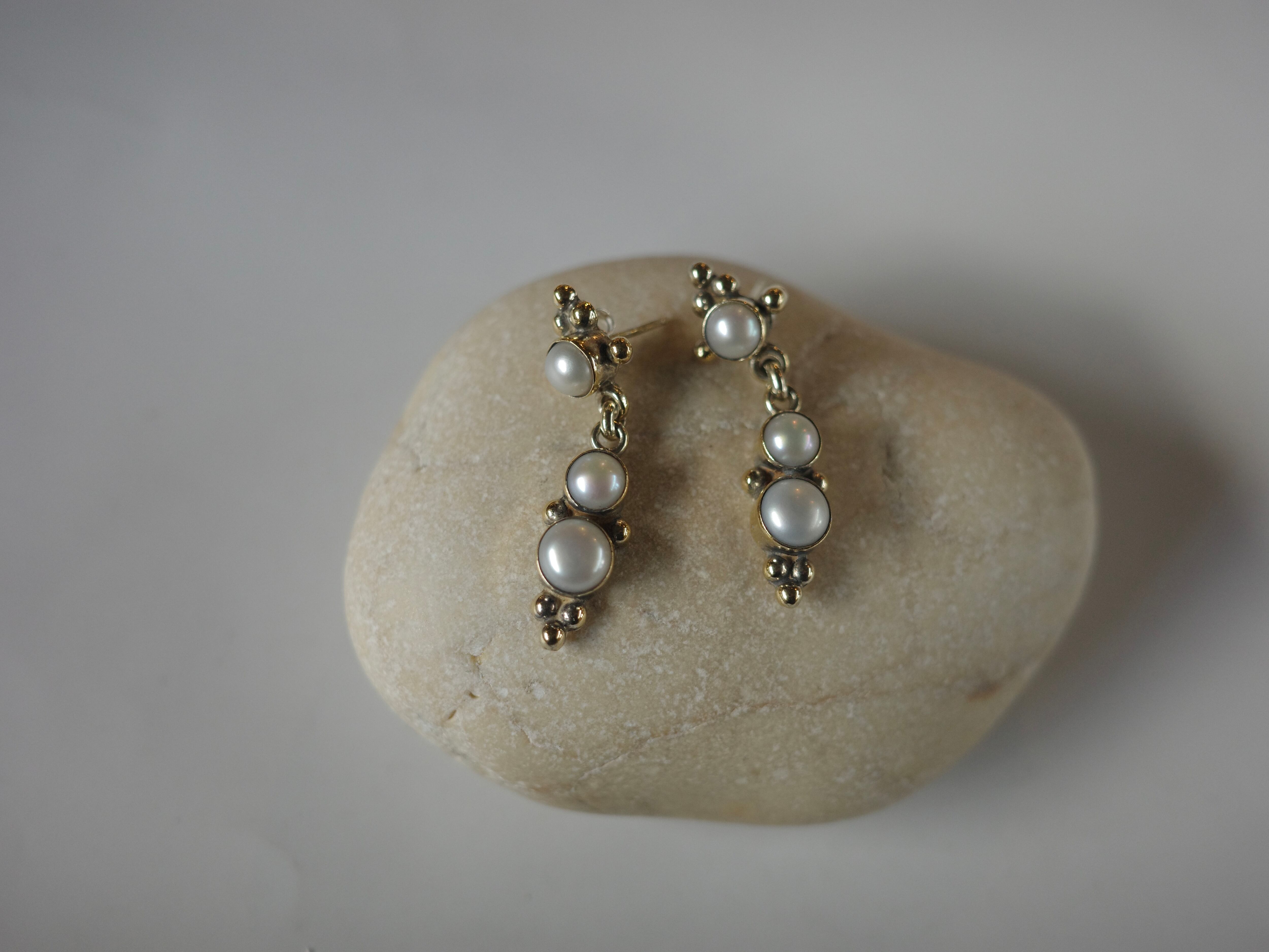 <vintage silver925>decorative pearl pierce