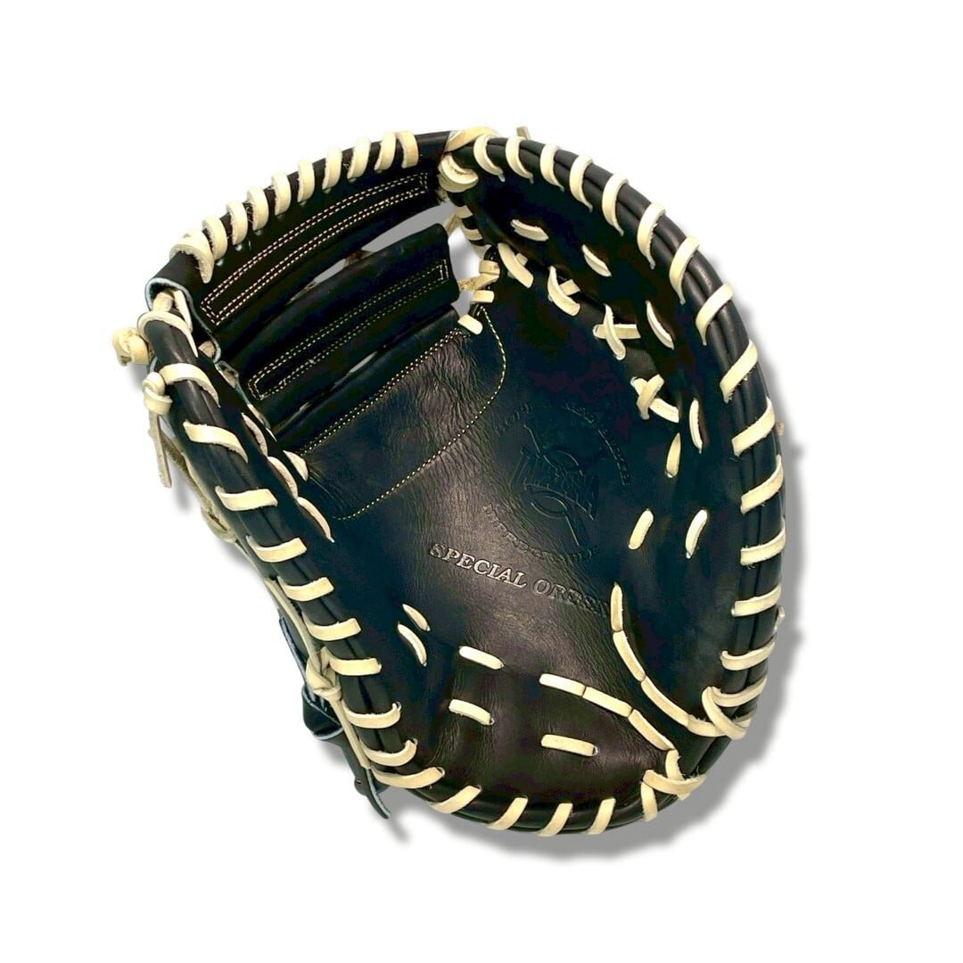 【硬式】玉澤 ファーストミット DELUXE TKF₋1007DX型 別注カラー(本体:ブラック:キャメル )カンタマ_02
